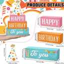 Yuntau 4 Pcs Birthday Table Decor Happy Birthday Wooden Sign Blocks Farmhouse Colorful Tiered Tray Decor Rustic Tabletop Centerpieces for Home Office Desk Shelf Mantel Party Decoration Supplies