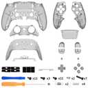 eXtremeRate Full Set Shell with Buttons Touchpad Compatible with ps5 Edge Controller, Clear Black Custom Replacement Decorative Trim Shell Front Back Plates Compatible with ps5 Edge Controller