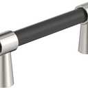 Amerock BP37385FBPN | Mergence 3 inch (76mm) Center-to-Center Matte Black/Polished Nickel Cabinet Pull | Kitchen Cabinet Hardware | Furniture Hardware | Drawer Handle