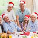 Elcoho 20 Pack Santa Red Hat Short Plush with White Cuffs Non-Woven Fabric Christmas Hat Santa Hat for Adults (Red) (Red)