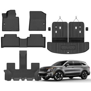 SSESS Car Floor Mats for Kia Sorento 6/7 Seats 2021-2024 2025(Not Fit for Hybrid & PHEV)Accessories,TPE All Weather Protection Floor Mats,Custom Fit 3 Rows Car Floor Liners Set,Heavy Duty Accessories