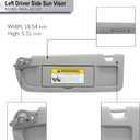 Left Driver Side Sun Visor Replacement Compatible with Honda Civic 2006 2007 2008 2009 2010 2011 Replaces# 83280-SNA-A01ZC Color Clear Gray