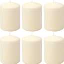 Stonebriar 35 Hour Long Burning Unscented Pillar Candles, 3x4, Ivory