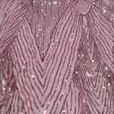 Women's V Neck Spaghetti Straps Sequin Sparkly Glitter Irregular Hem Prom Dress Bcakless Maxi Evening Gowns (Large, Pink)