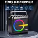 Karaoke Machine, Bluetooth Speaker with 2 Wireless Microphones, Portable Voice Amplifier PA System for Adults Kids with LED Lights Support Bass/Treble Adjustment, TF Card/USB, REC for Home Party