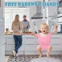 Baby Jumper, Baby Jumper Doorway with Adjustable Strap, Easy to Assemble, with a Soft Rug (Pink)