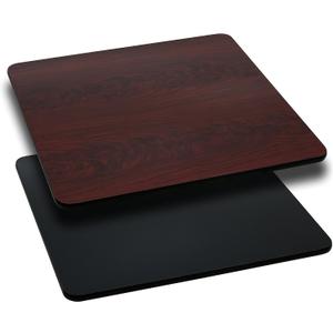 Flash Furniture Glenbrook 36" Square Table Top with Black or Mahogany Reversible Laminate Top