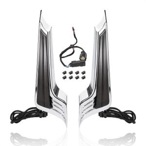 Motorcycle Rear Fender Filler Panel LED Lights Brake Lamp Turn Signals Fit for Harley Touring Steet Glide Road Glide 2014-2023 (Silver Housing Black Lens)