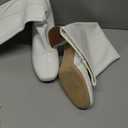 DREAM PAIRS Women's Gogo Boots Square Toe Chunky Wide Calf Knee High Boots For Women (9, White/Patent/Pu)