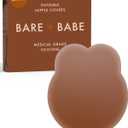 Nipple Covers with Lift - Reusable Sticky Bra Push Up - Waterproof Nipple Pasties Strapless Bras for Women 4 Shades (Large (Fits DD-F), Cocoa)