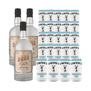Dhōs Handcrafted Non-Alcoholic Orange 750 ML Bottles w Pack Owen’s Mixers Margarita 8.2 OZ Cans - Keto-Friendly, Zero Sugar, Zero Calories, Zero Proof - Perfect for Mocktails - Made in USA