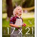 Poster Palooza 17x21 Contemporary White Wood Picture Frame - UV Acrylic, Foam Board Backing, & Hanging Hardware Included