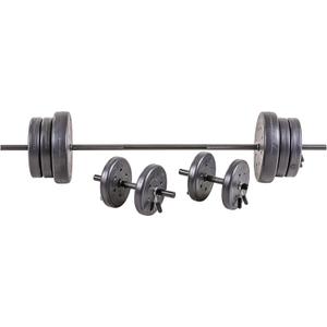 US Weight 105 Pound Barbell Weight Set for Home Gym| Adjustable Weight Set with Two Dumbbell Bars and Full 6 Ft Bar, Black