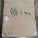 ZINUS No Assembly Metal Box Spring / 4 Inch Grey Mattress Foundation / Sturdy Metal Structure, Queen