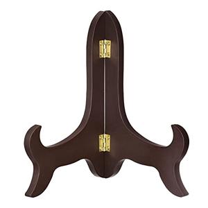 Uxcell 8" Easel Plate Holder, Wooden Folding Display Stand Brown for Decorative Picture Frame