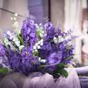 10Pcs Lilac Flowers Artificial Bouquet Fake Purple Flowers Faux Lilacs Mix Bush Artificial Purple Silk Flower Bulk Arrangements Summer for Table Centerpieces Home Kitchen Wedding Decorations