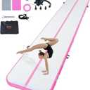 VEVOR Gymnastics Air Mat, Inflatable Track with Electric Pump, Training Mats for Home Use/Gym/Yoga/Cheerleading/Beach/Park/Water (20ft*3.3ft*4in(6*1*0.1m), Pink)