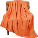 BEDELITE Fleece Blanket Twin Size Orange Throw Blanket for Couch & Bed, Luxury Plush Cozy Fuzzy Fall Blanket 60x80 inches, Super Soft & Warm Blankets for Travel Camping