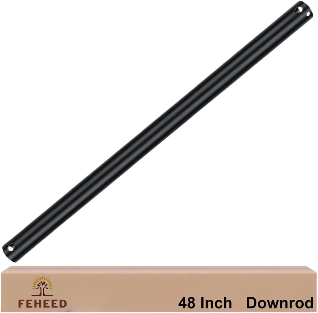 36 Inch Ceiling Fan Downrod, 1" Diameter Matte Black Ceiling Fan Extension Rod (No Threads),Universal Down Rods for Ceiling Fans,Easy Installation