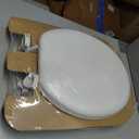 Mayfair Padded Toilet Seat, Cushioned Soft Vinyl over Wood Core Seat, Secure Hinges, Easy Clean, Made in USA, Round, White