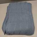 Douceur Blue Throw Blanket for Bed, Soft Cozy Lightweight Stripe Pattern Knitted Throw Blanket for Sofa, Living Room Gift, 60"X80"
