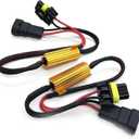 2 PCS Car 9005/9006 LED Light Bulb Decoder Kit, 50W 6Ohm Anti Flicker Error Decoder, Fog Light Bulb Load Relay Harness Adapter, for 9005/9006 LED Bulb Assemblies (Black)