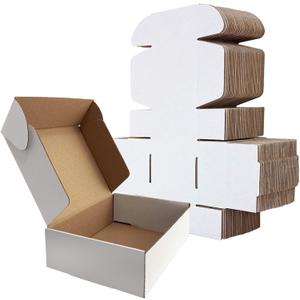RLAVBL 7x5x2 Inches Shipping Boxes Set of 25, White Small Corrugated Cardboard Box, Mailer Boxes for Packing Small Business (A11)