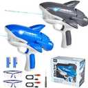 Skirfy 2 Pack Electric Water Guns, Shark Automatic Electric Squirt Gun Water Toys,Cool Shark Design Water Guns for Kids, Auto Water Gun Pistol Summer Outdoor Pool Toy for Adult Kids