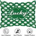 2 x St. Patrick's Day Satin Pillowcase for Hair and Skin, Green Clover Silk Pillow Case Standard Size Silky Pillowcases with Zipper Cooling Pillow Cover (20x26 Inches)