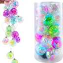 Amooca Christmas Balls Ornaments Hanging Garland Decorations with LED Lights 20pc 12.2ft for Window Wall Stair Railing Xmas Tree Holiday Party Home Decor with Timer Colorful Rhombus Round Balls