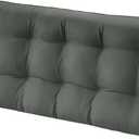 Tufted Bench Cushions for Outdoor Furniture, 48" x 18" Porch Swing Cushions Filled with Foam, Overstuffed Patio Cushions for Bench Loveseat with 2-3 Seats,Thick and Water Resistant, Gray