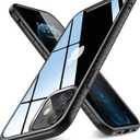 Matone Compatible with iPhone 12 Case, Compatible with iPhone 12 Pro Case, Clear Slim Protective Hybrid Cover Hard PC Back with TPU Bumper - Black