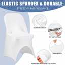 White 15 Pcs Folding Chair Covers with Open Back Spandex Stretch Chairs Seat Covers Washable Removable for for Wedding Party Dining Banquet Event