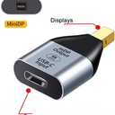 USB-C Type C Female Source to Mini Displayport DP Sink HDTV Adapter 4K 60hz 1080p for Tablet & Phone & Laptop (Not Work for Mini-DP Host to Type-C Monitor)