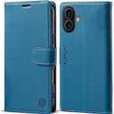 Wallet Case for iPhone 17 with Credit Card Holder,PU Leather Folio Flip Kickstand Protective Shockproof Cover for Apple 17 Phone Case (Blue, for iPhone 17-6.3'')