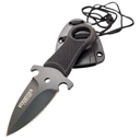 Full Tang Mini Concealed Carry Fixed Blade Neck Knife EDC Finger Ring Glass Breaker Punch Sheath