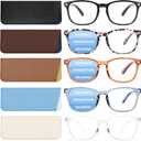 BLS BLUES Reading Glasses for Women/Men, Bifocal, Progressive, Readers for Women/Men, Eye glasses, Blue Light Reading Glasses (Mix With Cases) +1.5