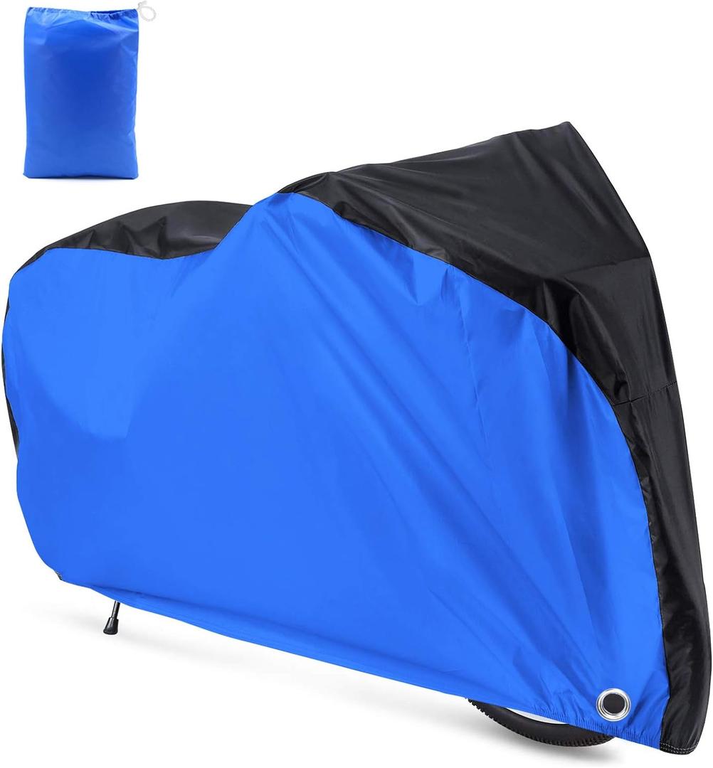 190T Bicycle Cover Roctee Waterproof Dust Resistant Anti-UV Mountain Road Bike Cover Cycle Cover with Storage Bag, 78.7''(L) * 27.6''(W) * 43.3''(H) for XL Size, Portable & Durable(Black & Blue)