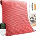 King Size Heating Pad for Back Pain 32"x24" Extra Large Electric Heating Pad for Period Cramps Relief & Body Neck Shoulder Auto Shut Off Heat Pad Temperature Settings Machine Washable Red