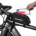 ROCKBROS Top Tube Bike Bag Bicycle Front Frame Bag Bike Accessories Pouch Compatible with iPhone 14/13/12 Pro Galaxy S22/S21