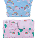 CuteBone Washable Dog Diapers Female No Tail Hole 2 Pack Reusable Doggie Period Training Pants for Docked-Tail Frenchie French Bulldog Boston Terrier Without Tail, Small