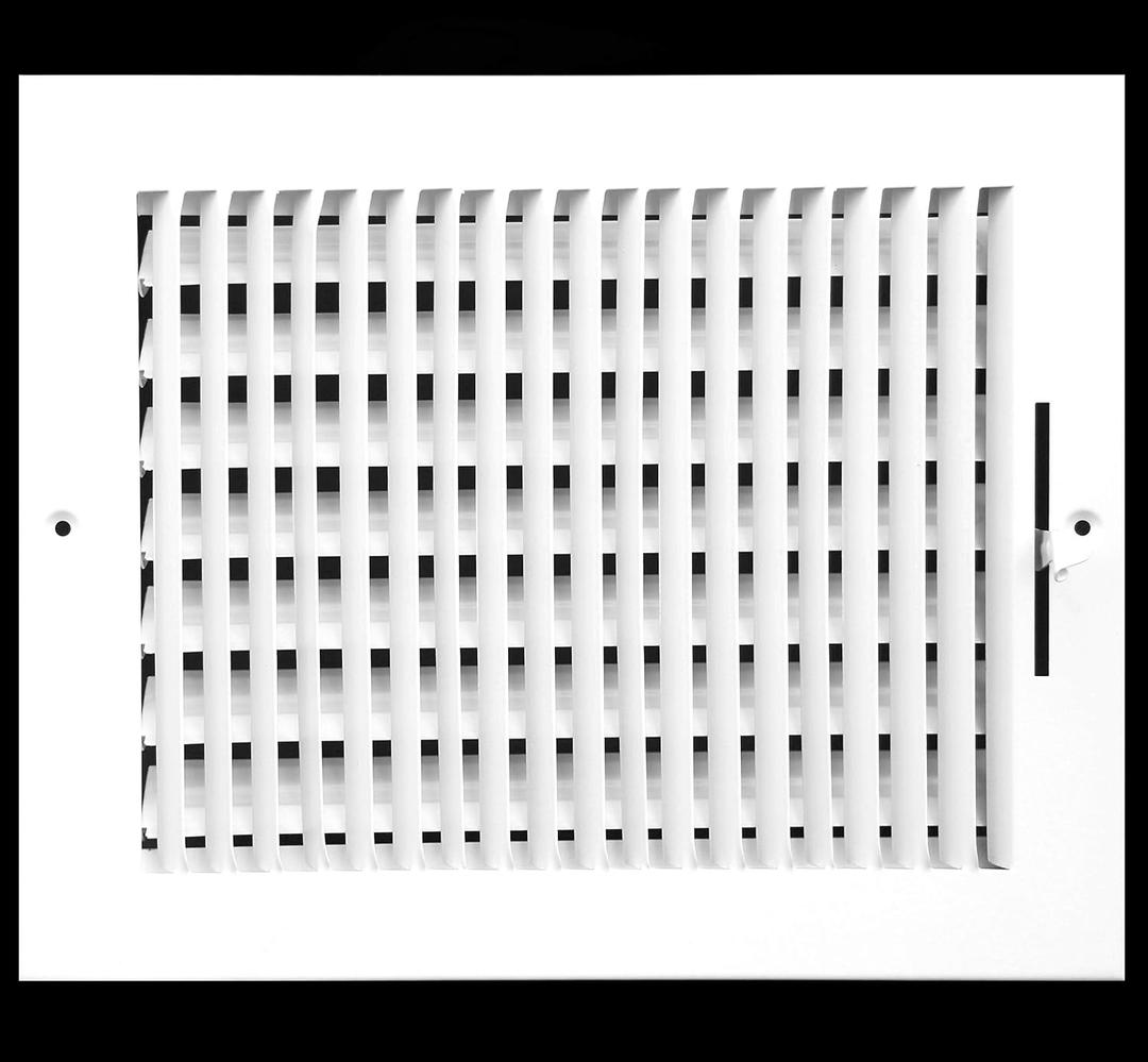 HVAC Premium 10'' X 6'' 1-Way AIR Supply Grille - Vent Cover & Diffuser - Flat Stamped Face - White [Outer Dimensions: 11.75''w X 7.75''h]