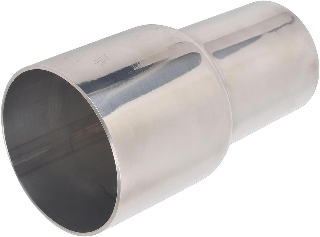 ID 1.5 Inch to ID 2 Inch Exhaust Pipe to Component Pipe Adapter Reducer 1.5'' ID to 2'' ID Polished Stainless Steel 4" Overall Length