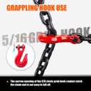 G80 Transport Binder Chain 5/16 Inch x 20 Foot | 4,900 lbs Safe Working Load | Tow Chain with Clevis Grab Hooks | Ideal for Transporting, Towing, and Binding Equipment