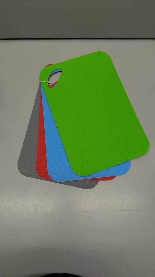 Dexas Heavy Duty Grippmat Flexible Cutting Board Set of Four, 11.5 by 14 inches, Gray, Red, Blue and Green