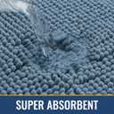 Arotive Bathroom Rugs 59x24, Extra Soft Absorbent Shaggy Chenille Bath Rugs, Machine Washable Rubber Backing Non-Slip Bath Mats for Bathroom Floor Tub and Shower, Home Decor Accessories,Grayish Blue