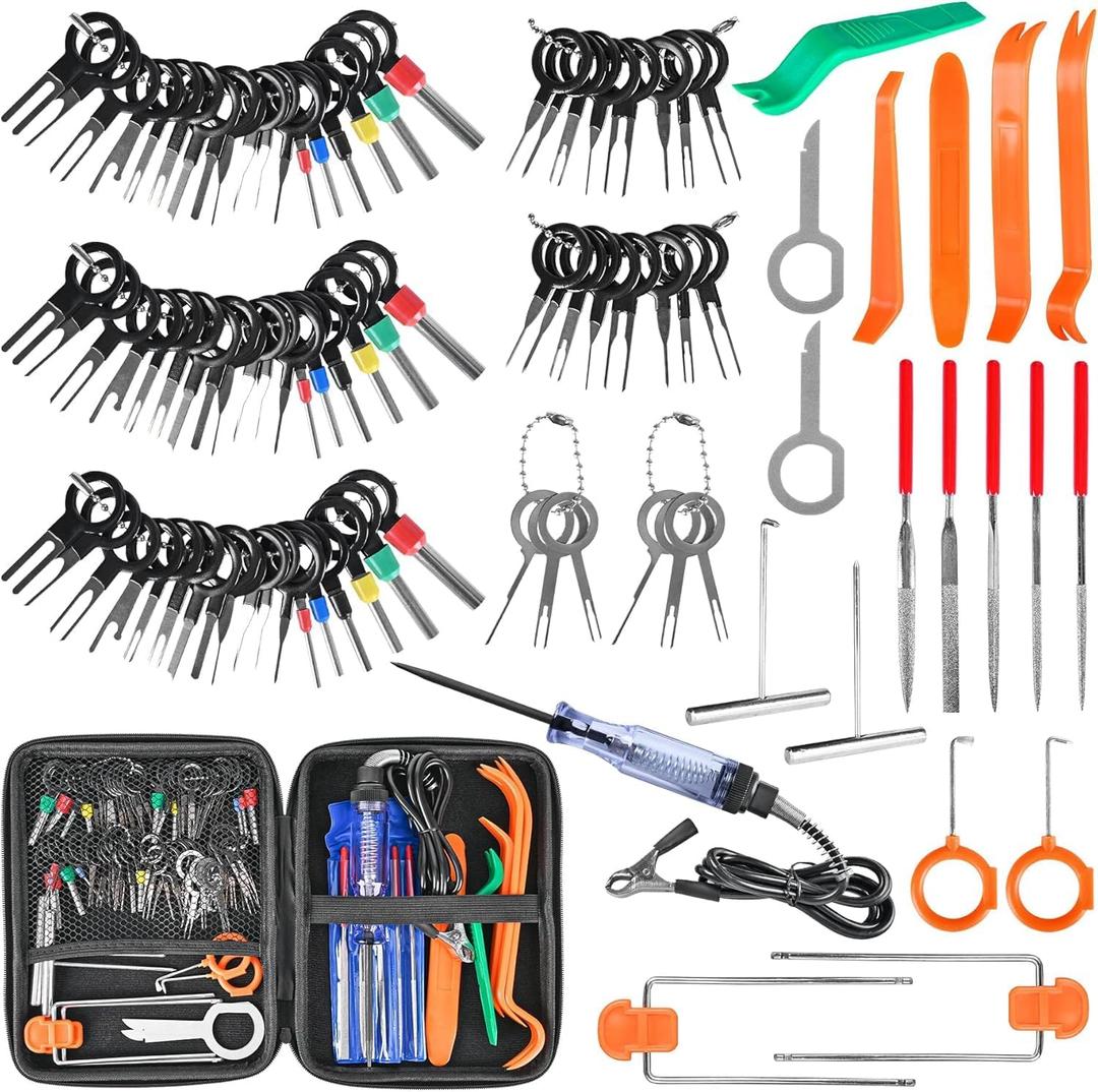 Terminal Removal Kit 96 Pcs - Electrical Connector Pin Extractor Set for Automotive, Car, Household Devices - Depinning and Wire Terminal Release Tools