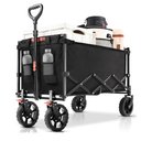 Navatiee 140L Wagon Cart Foldable, Large Capacity Collapsible Wagon with Smallest Folding Design, Utility Grocery Cart for Camping Shopping Sports, Black