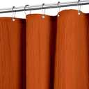 Tititex Vibrant Orange Burnt Ochre Crumpled Shower Curtain, Textured Heavy Duty 156GSM Fabric, Hotel Luxury Bathroom Decorative Waterproof Curtian 72x72 Inch