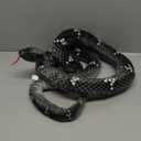 Snake Plush, Stuffed Snake Animal, 80in Large Toy Snakes for Kids, Giant Stuffed Animals Snake, Lifelike Plush Snake for Birthday Gift Party Prank Prop (Black) (71in)